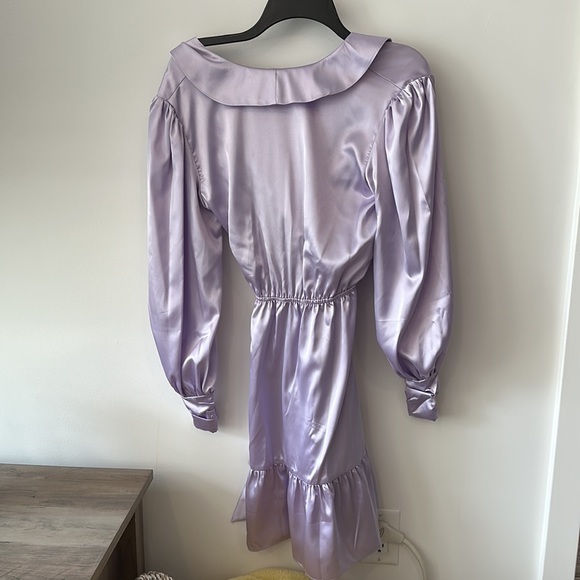 NWT LAVENDER SILK MINI DRESS - Picture 4 of 4
